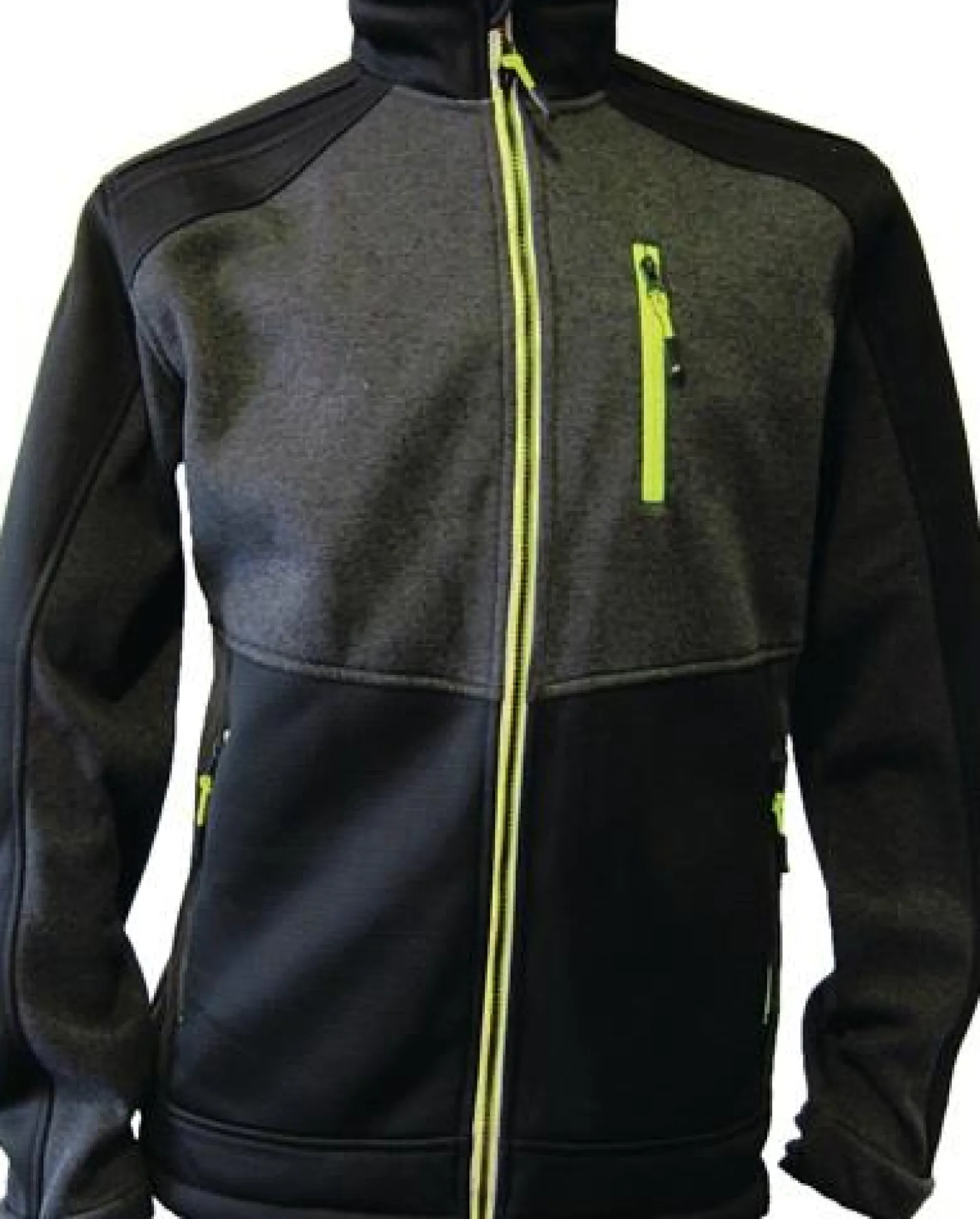 Strickfleecejacke Gr.XL dunkelgrün/schwarz/lime TERRAX