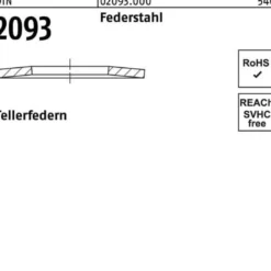 Tellerfeder DIN 2093 90x46,0x5,0 Federstahl 10 Stück
