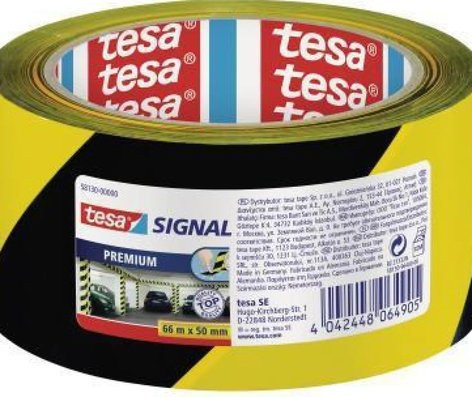 tesa Packband 58130-00000 50mmx66m bedruckt gelb schwarz