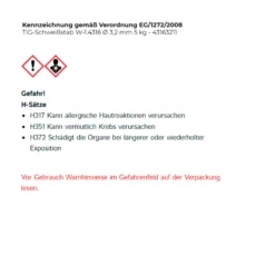 TIG-Schweißstab W-1.4316 Ø 3,2 mm - 43163211