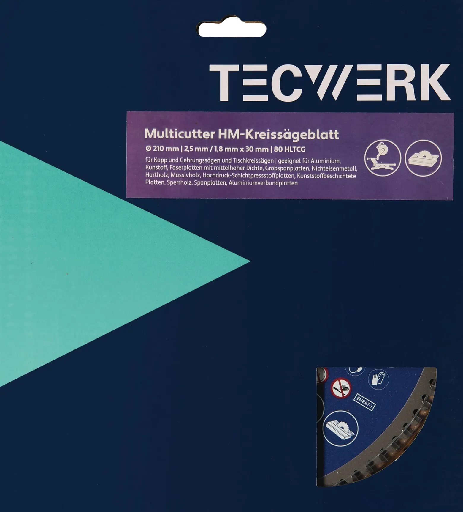 Tisch-/Kappkreissägeblatt AD 254mm Z.96 HLTCG Schnitt-B.3,2mm TECWERK