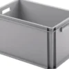 Transportstapelbehälter L600xB400xH320mm o.Deckel hellgrau PP offene Durchgriffe