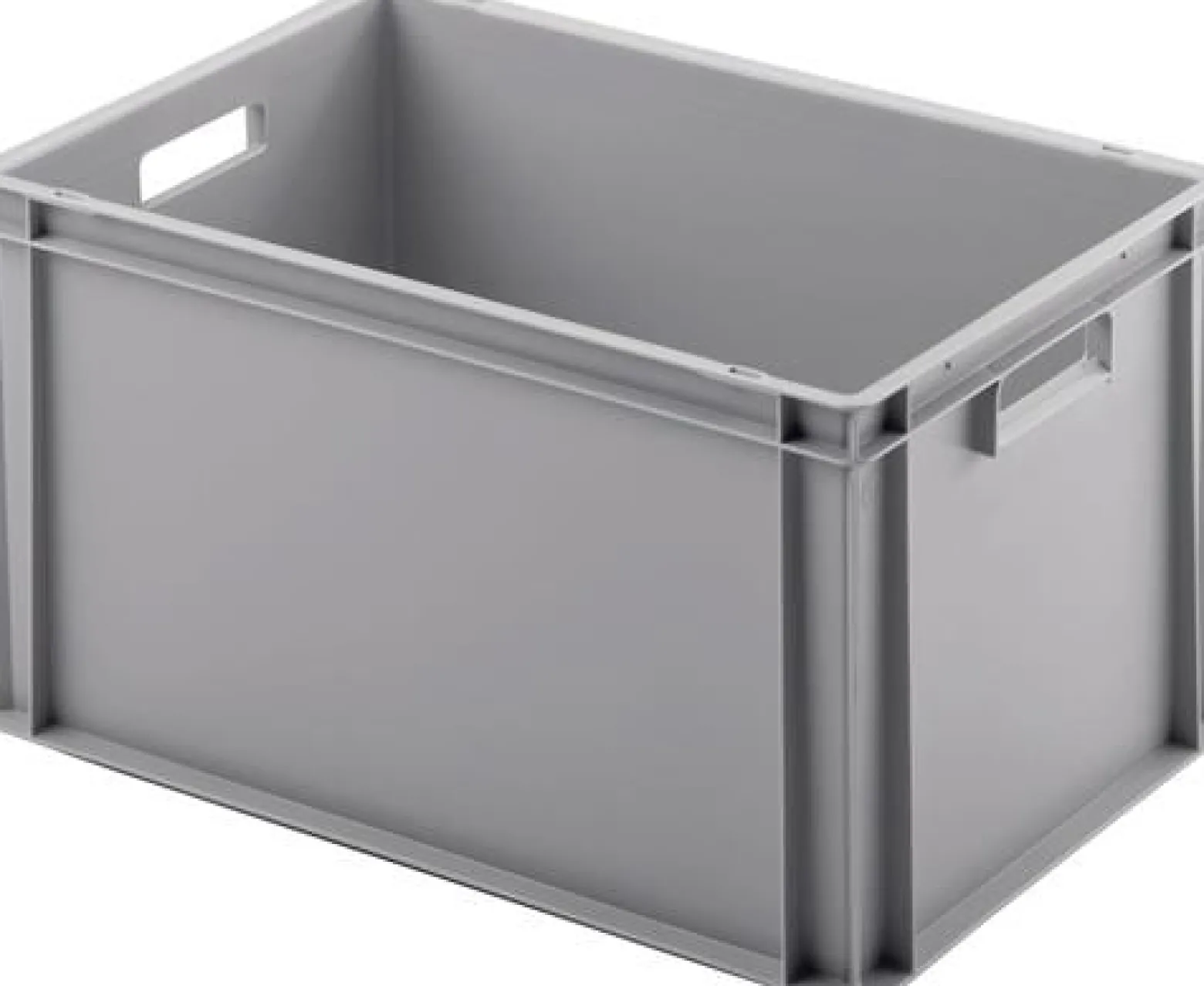 Transportstapelbehälter L600xB400xH320mm o.Deckel hellgrau PP offene Durchgriffe