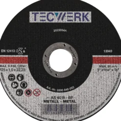 Trennscheibe D125x1mm ger.STA Bohr.22,23mm TECWERK