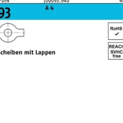 Unterlegscheibe DIN 93 Lappen 21 A 4 10 Stück