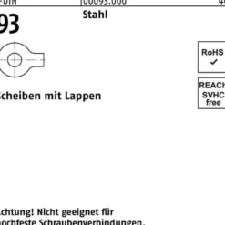 Unterlegscheibe DIN 93 Lappen 6,4 Stahl 100 Stück