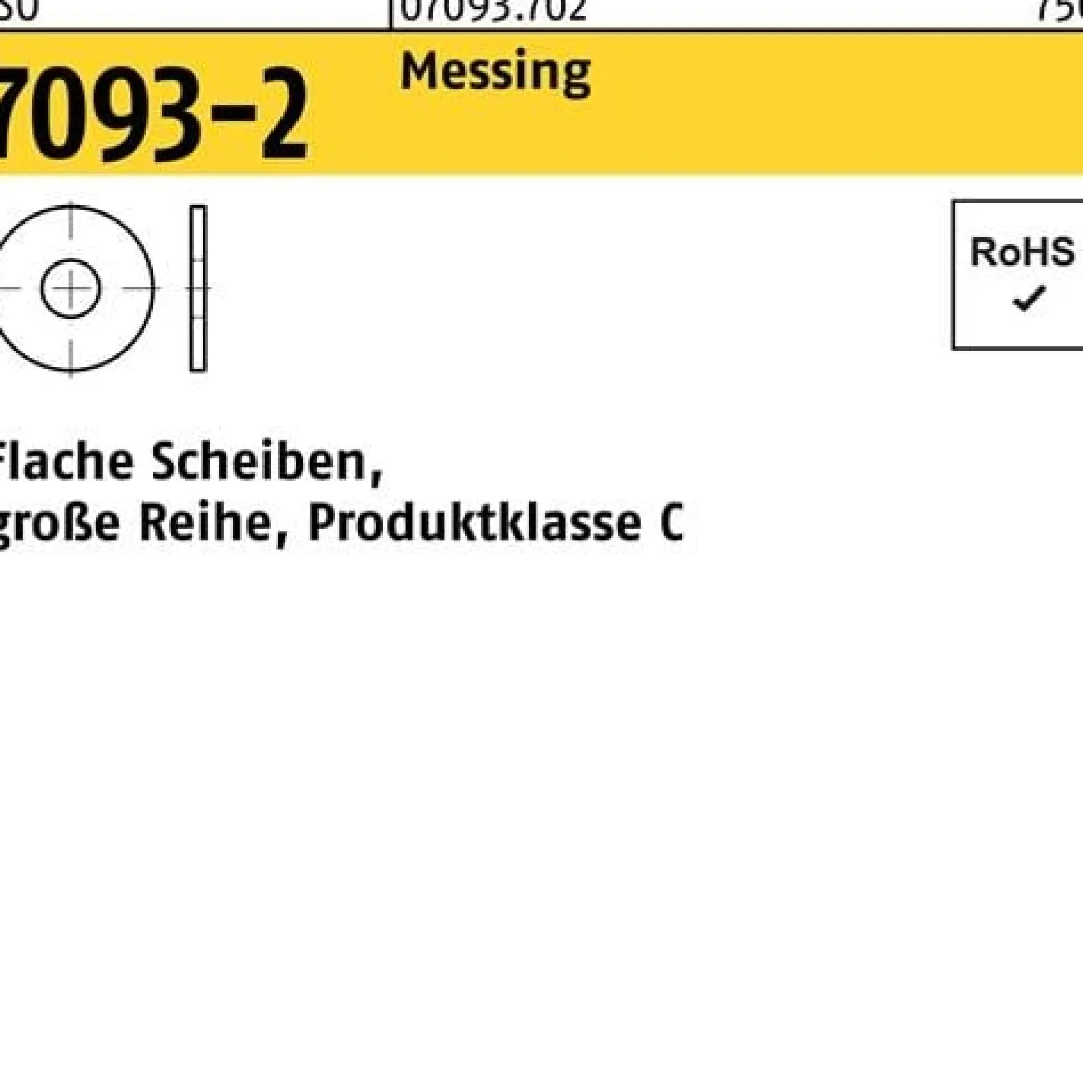 Unterlegscheibe ISO 7093-2 8 Messing 500 Stück