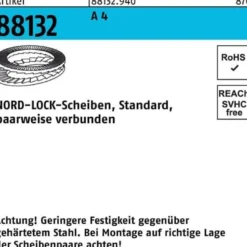 Unterlegscheibe R 88132 geklebt NL 10 SS A 4 200 Stück NORD-LOCK