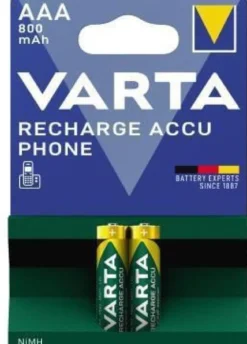 Varta Akku Phone Accu 58398101402 AAA Micro T398 800mAh 2 St./Pack.