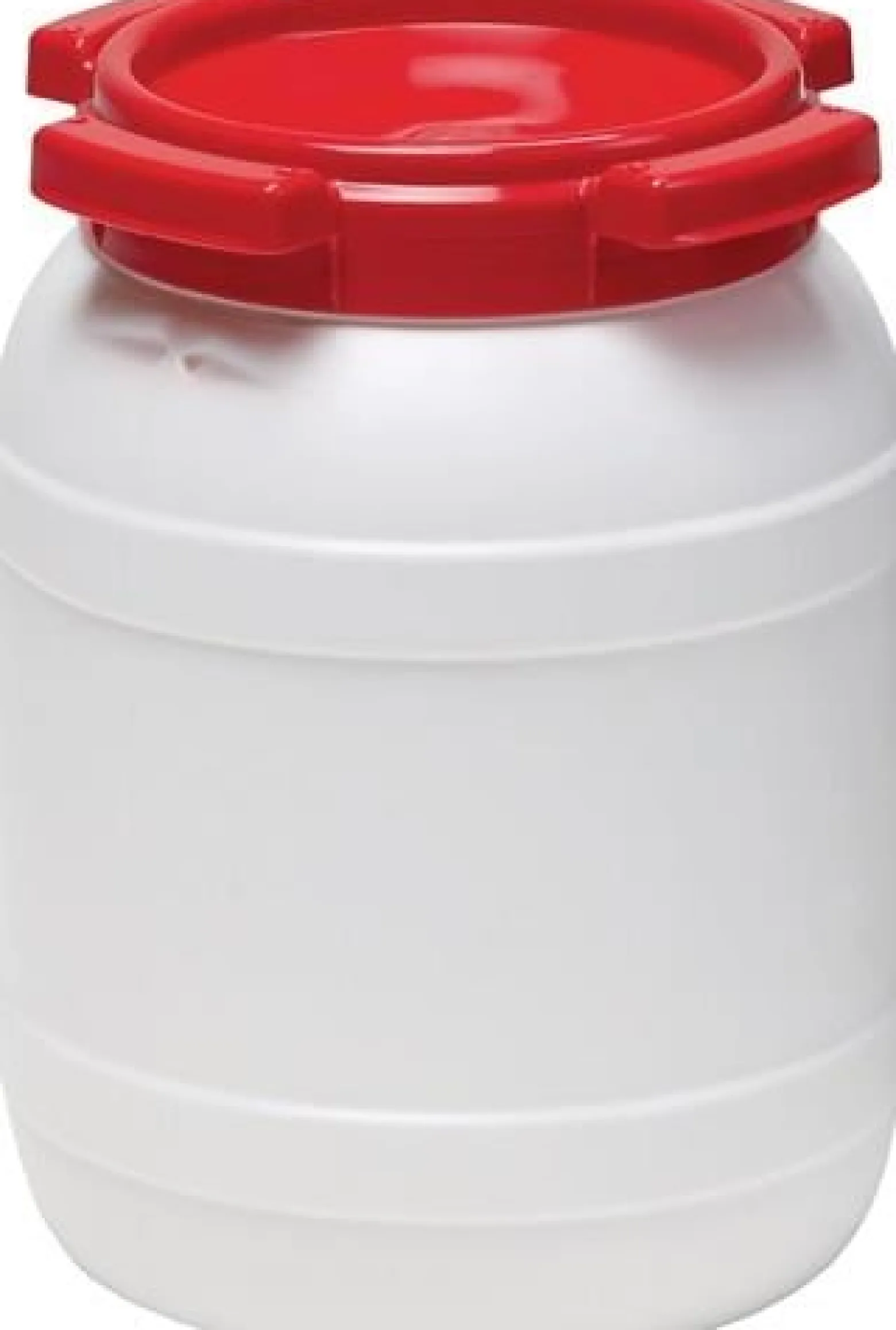 Weithalsfass 6,4 l PE weiß mit rotem Deckel - 7006-61-046