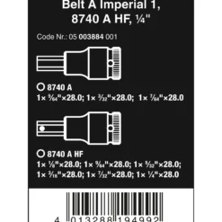 Wera Belt A Imperial 1 Zyklop Bitnuss-Satz Innensechskant, mit Haltefunktion, 1/4"-Antrieb - 05006559001