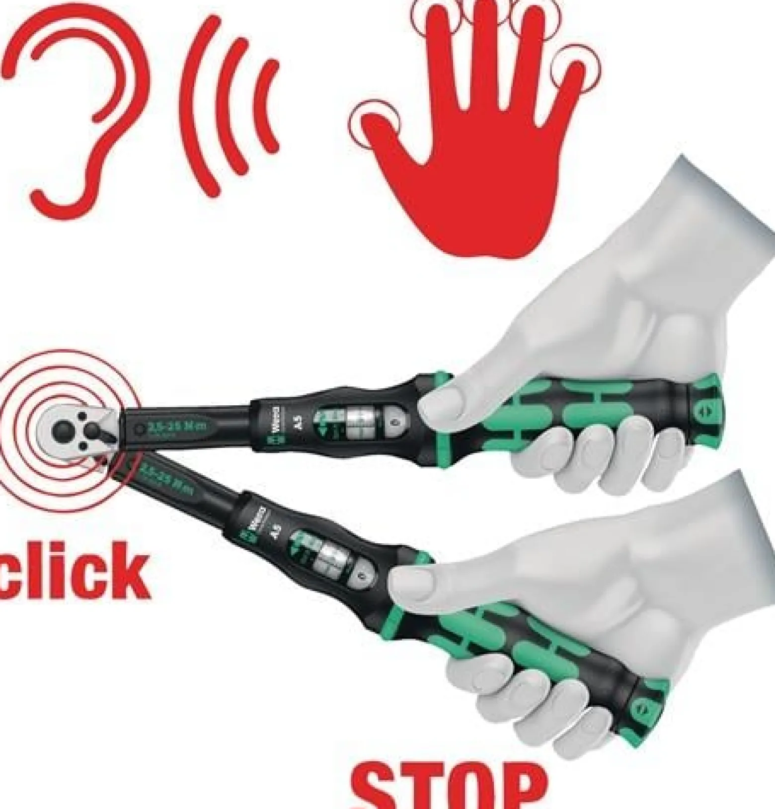 Wera Click-Torque A6 in textiler Box mit Bits + Nüssen Set 20tlg. - 130110