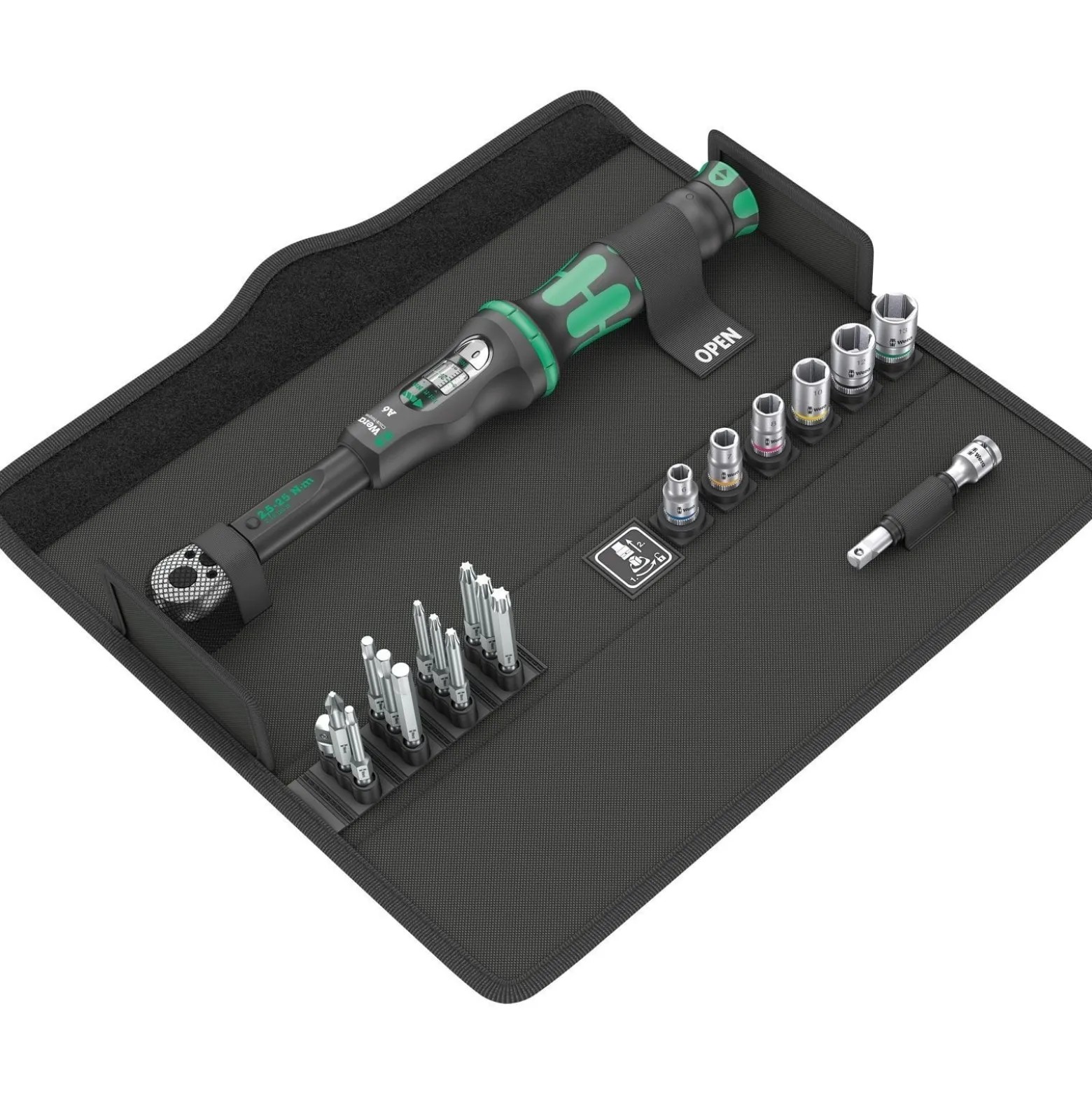 Wera Click-Torque A6 in textiler Box mit Bits + Nüssen Set 20tlg. - 130110