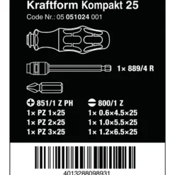Wera Kraftform Kompakt 25 mit Tasche - 05051024001