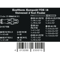 Wera Kraftform Kompakt VDE 18 Universal 2 Tool Finder - 05006614001