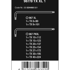 Wera 967/9 TX XL 1 TORX® Winkelschlüsselsatz, lang - 05024460001