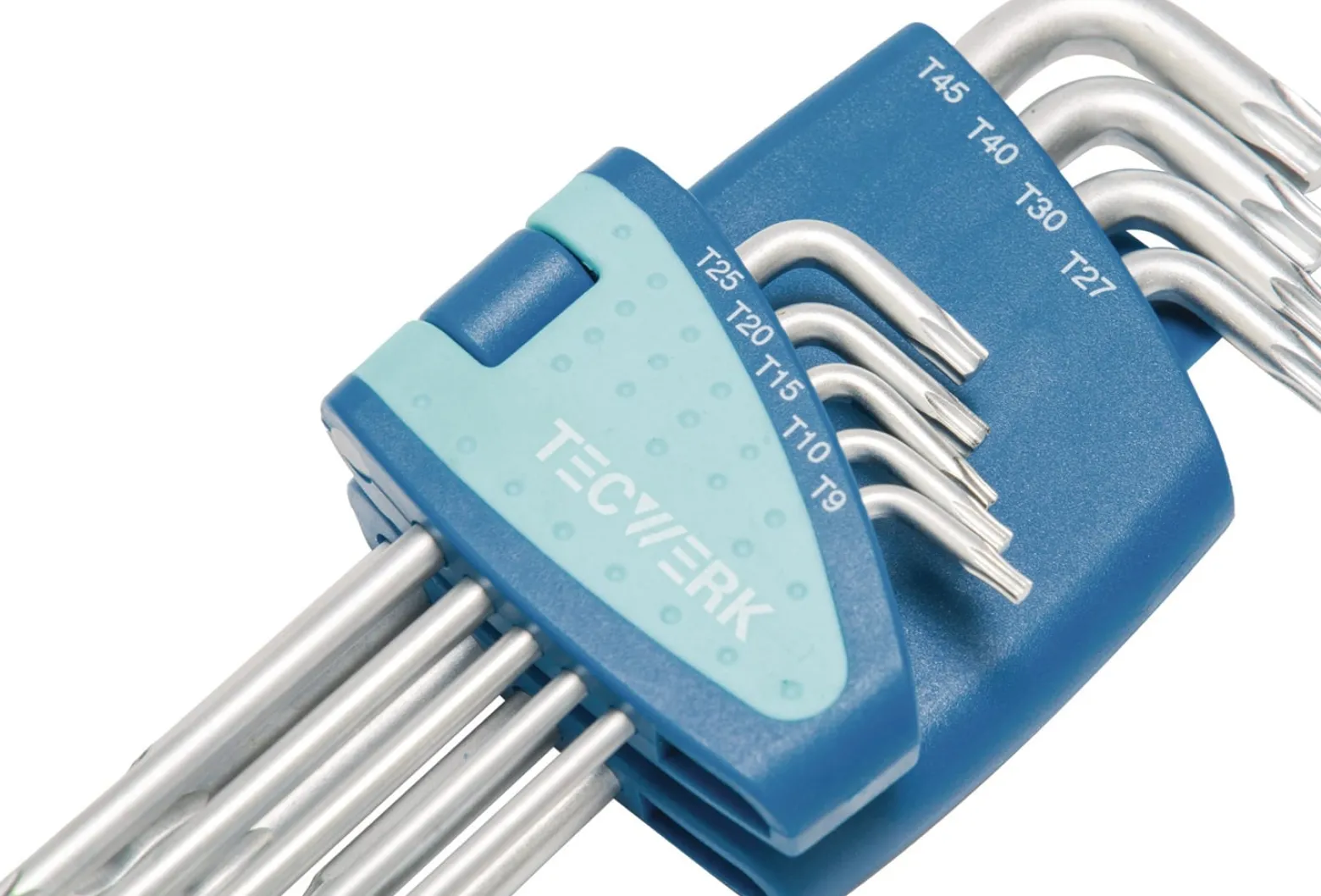 Winkelschraubendrehersatz 9-tlg.T9-T45 m.Kugelk.Ku.-Halter TECWERK