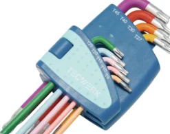 Winkelschraubendrehersatz 9-tlg.T9-T45 farbcodiert Ku.-Halter TECWERK
