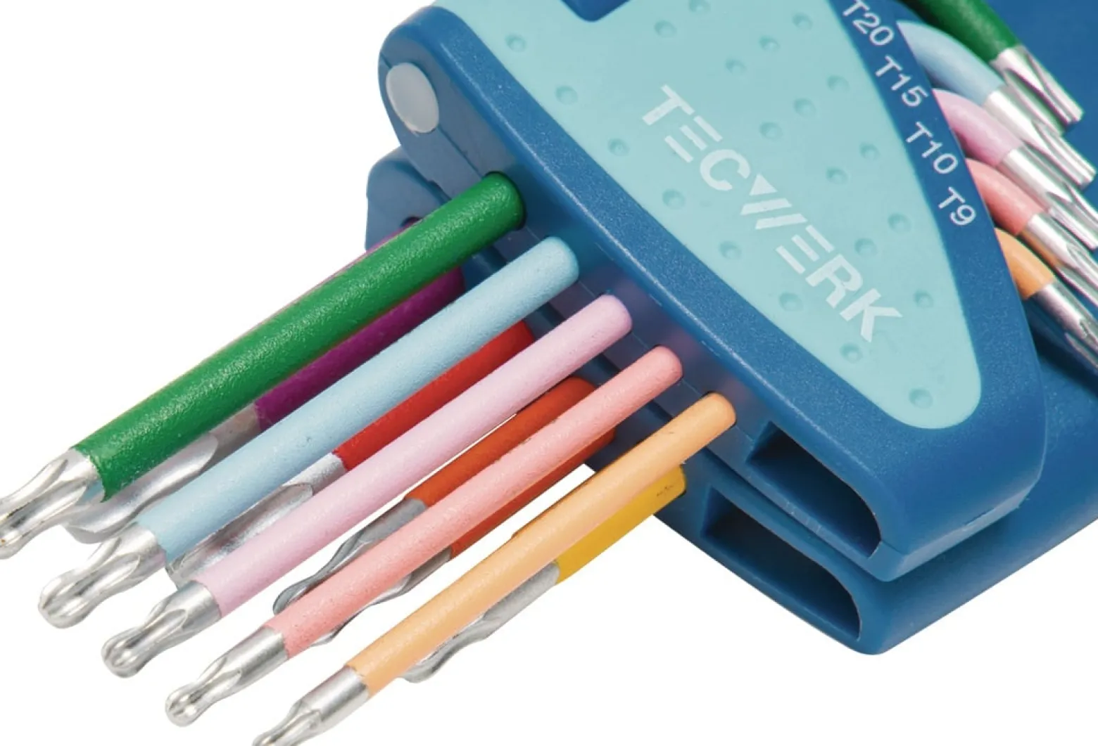Winkelschraubendrehersatz 9-tlg.T9-T45 farbcodiert Ku.-Halter TECWERK