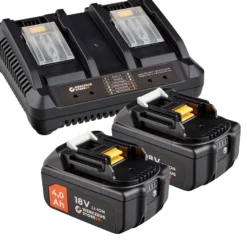 WS24 Akku Starter-Set 18 V / 2x 4,0 Ah Akku + Doppelschnellladegerät