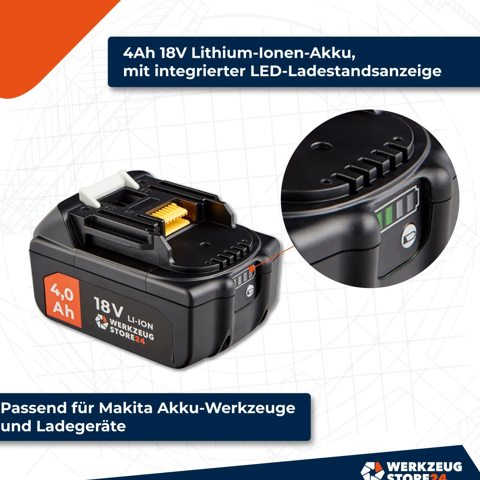 WS24 Akku Starter-Set 18 V / 1x 4,0 Ah Akku + Schnellladegerät
