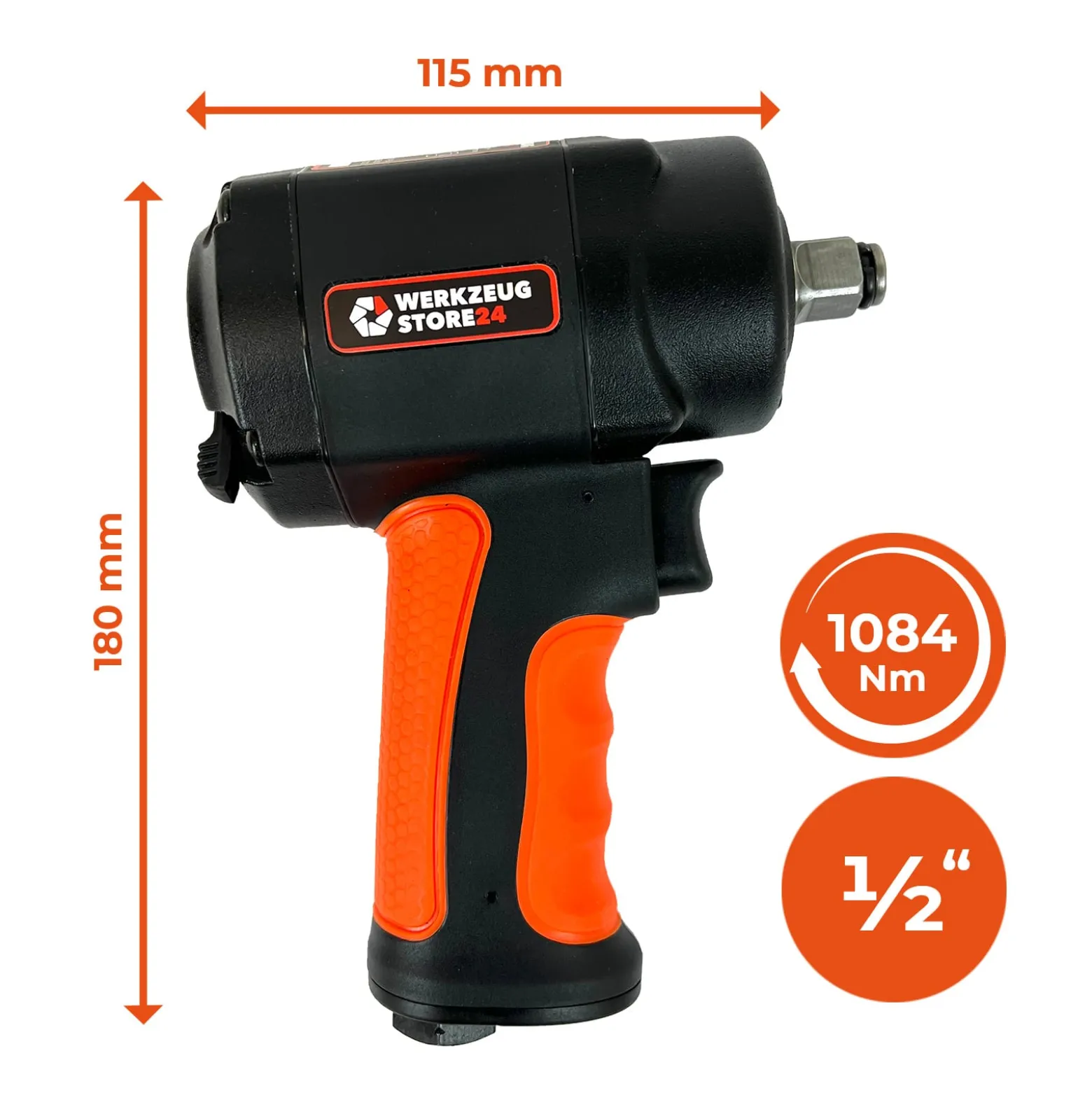 WS24 Druckluft-Schlagschrauber 1/2" mini + PVC-Schlauch
