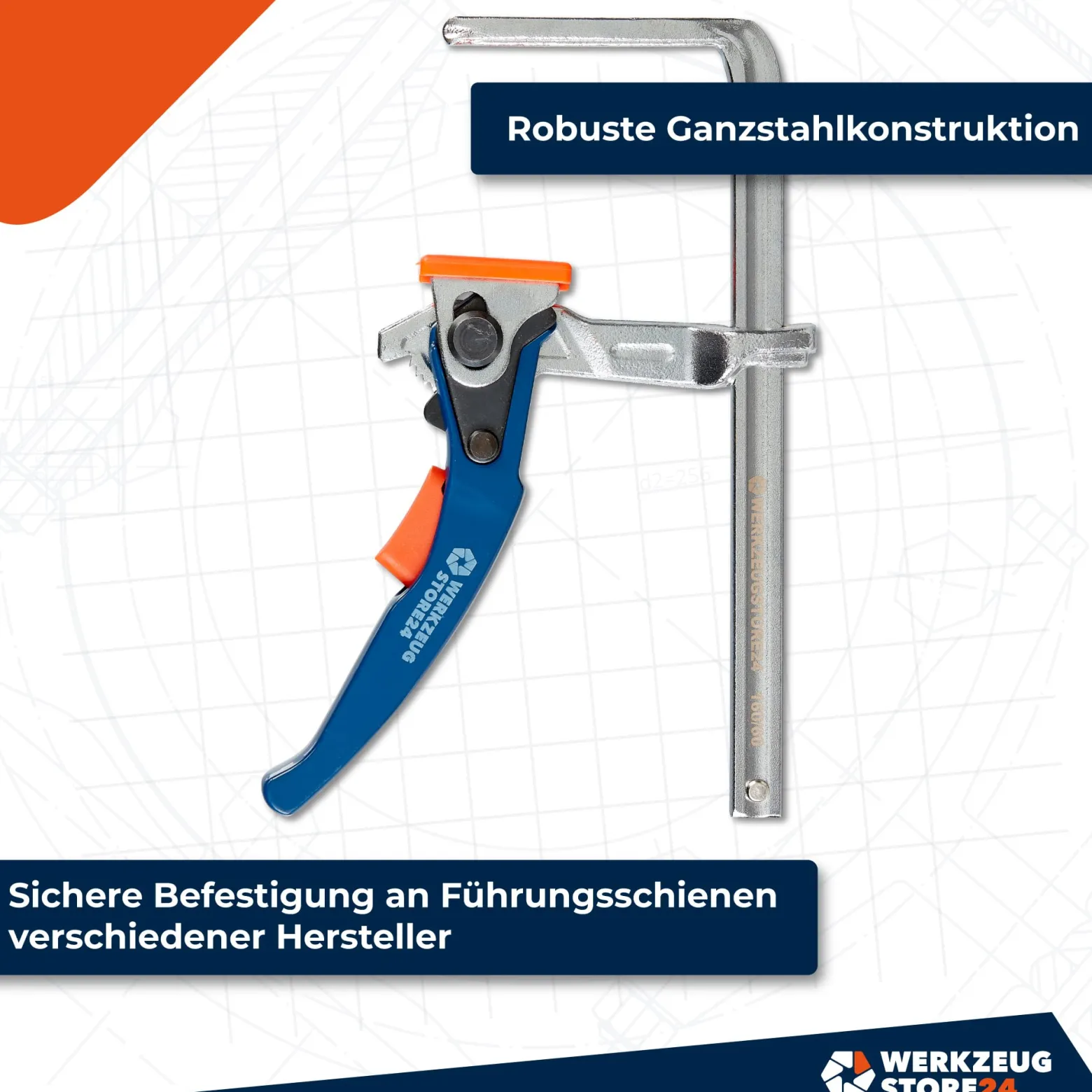 WS24 Einhandhebelzwinge Ganzstahl 160 / 80- WS24-100101