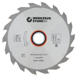 WS24 HM Kreissägeblatt UNIVERSAL 225 x 2,6 x 30 WZ 18 - WS24-100088