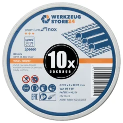 WS24 10x Spezialtrennscheibe 125 x 1 x 22 FastCut Inox in Metalldose - WS24-100097