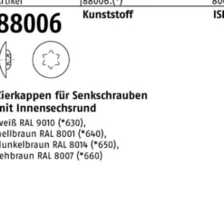 Zierkappe R 88006 f.ISR 20x12 /4-4,5 Ku. dunkelbraun 1000St.