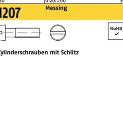 Zylinderschraube ISO 1207 Schlitz M3x 35 Messing 200 Stück